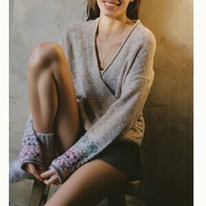 Pilcro cotton surplice sweater